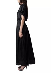 Zadig & Voltaire Reina Pleated Satin Gown