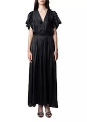 Zadig & Voltaire Reina Pleated Satin Gown