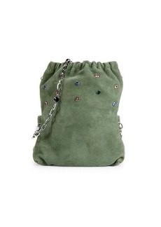 Zadig & Voltaire Rocky Embellished Suede Shoulder Bag