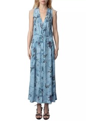 Zadig & Voltaire Rolanys Silk Tiger Maxi Dress