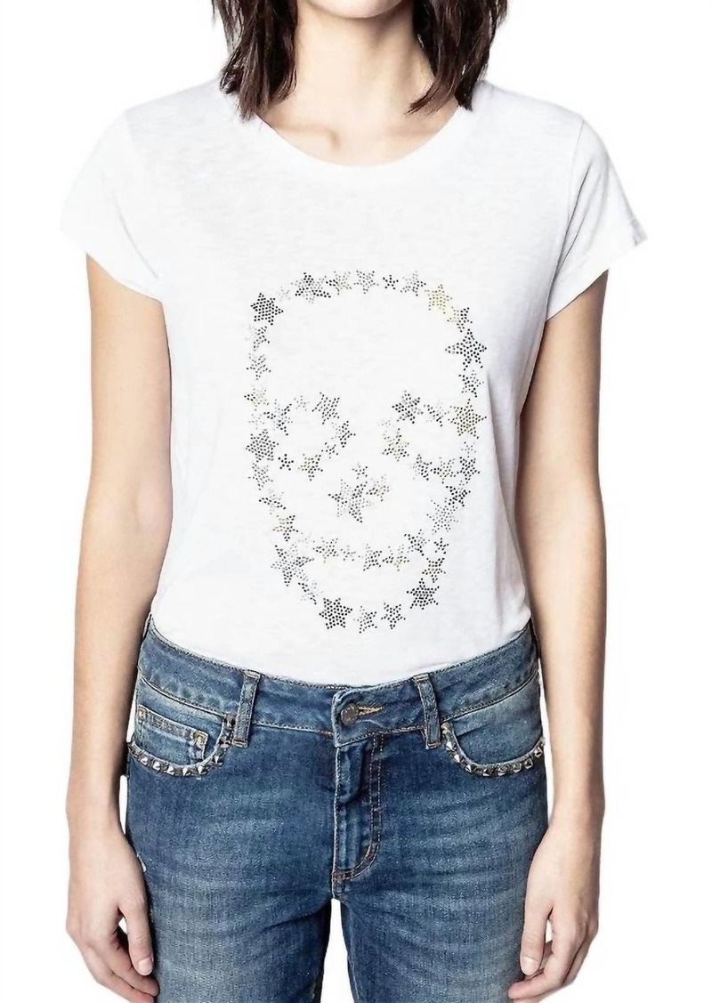 Zadig & Voltaire Skinny Strass Stars Tee In White