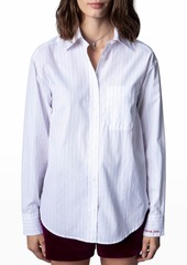 Zadig & Voltaire Tais Raye Button-Front Shirt
