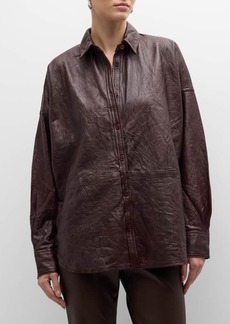 Zadig & Voltaire Tamara Crinkled Leather Shirt 