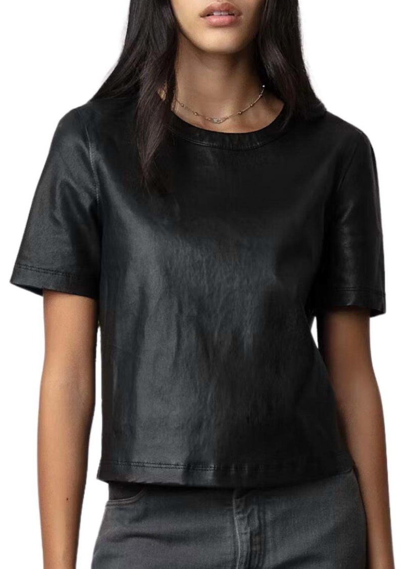 Zadig & Voltaire Tas Leather Top In Black