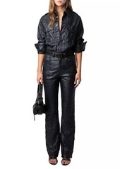 Zadig & Voltaire Taska Cuir Froisse Leather Shirt