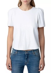 Zadig & Voltaire Tchao Sequined Balloon-Sleeve Blouse