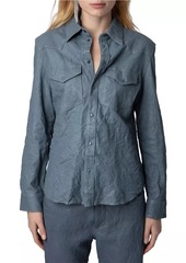 Zadig & Voltaire Thelma Crinkled Leather Shirt