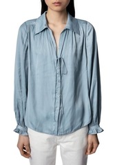 Zadig & Voltaire Tilan Satin Long Sleeve Blouse