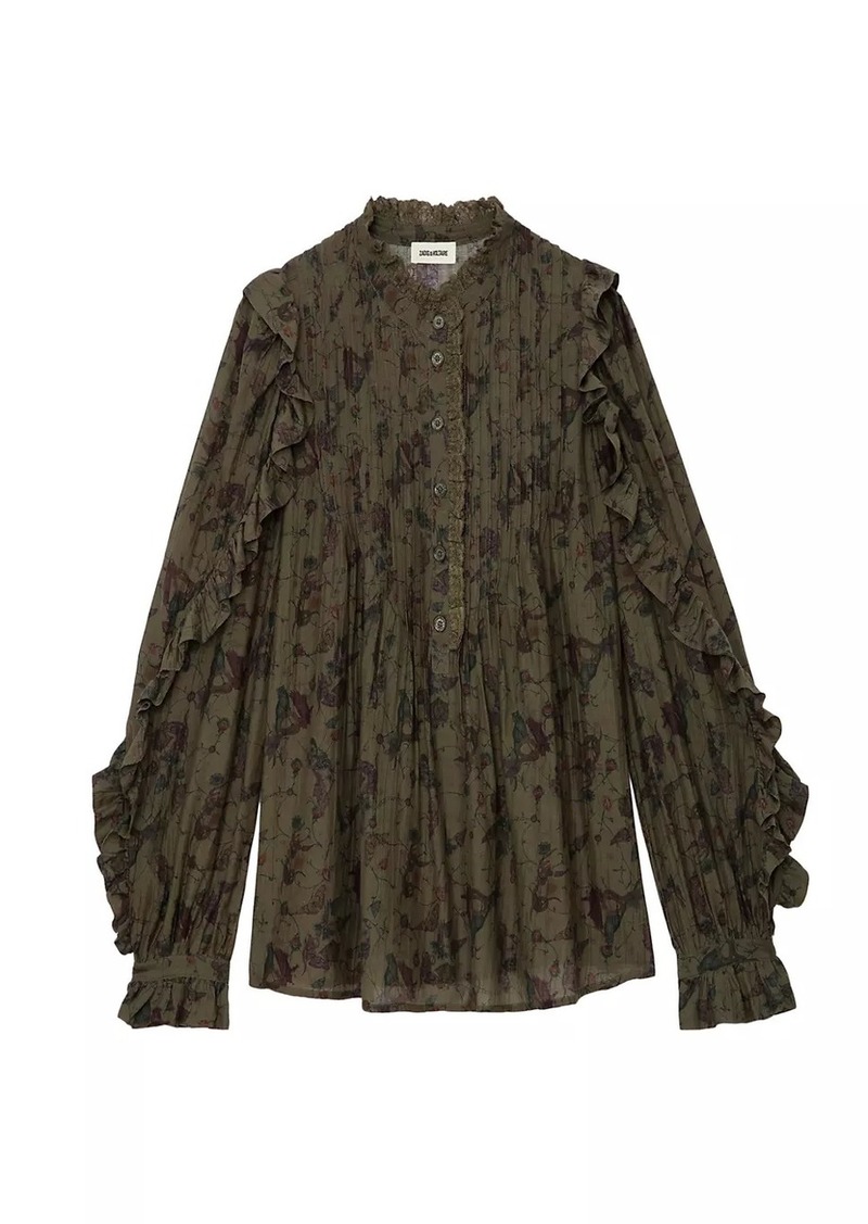 Zadig & Voltaire Timmy Tomboy Floral Cotton-Blend Blouse