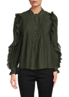 Zadig & Voltaire Timmy Tomboy Pintuck Ruffle Blouse