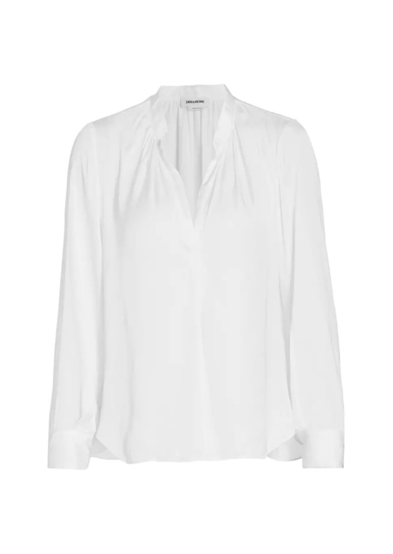 Zadig & Voltaire Tink Draped Satin Blouse