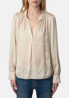 Zadig & Voltaire Tink Satin Blouse In Scout