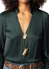 Zadig & Voltaire Tinous Satin V-Neck Shirt