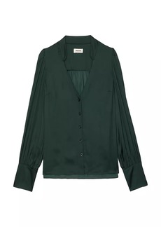 Zadig & Voltaire Tinous Satin V-Neck Shirt