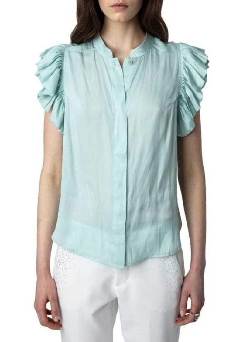 Zadig & Voltaire Tiza Ruffle Satin Blouse