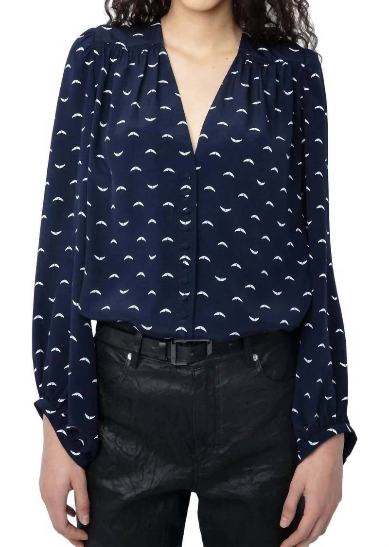 Zadig & Voltaire Turin Silk Blouse In Marine