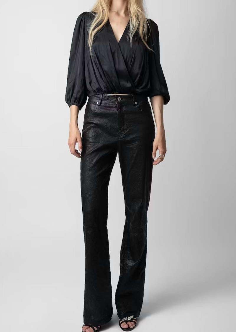 Zadig & Voltaire Tyfon Satin Blouse In Noir