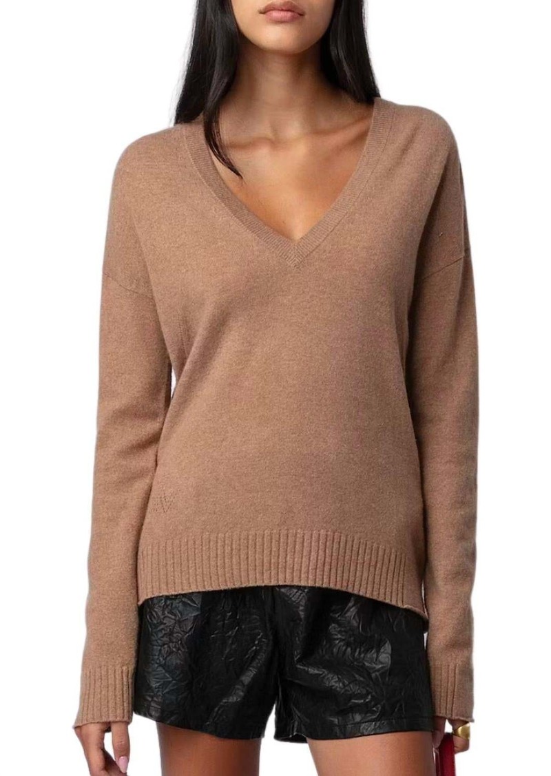 Zadig & Voltaire Vivi Patch Sweater In Camel