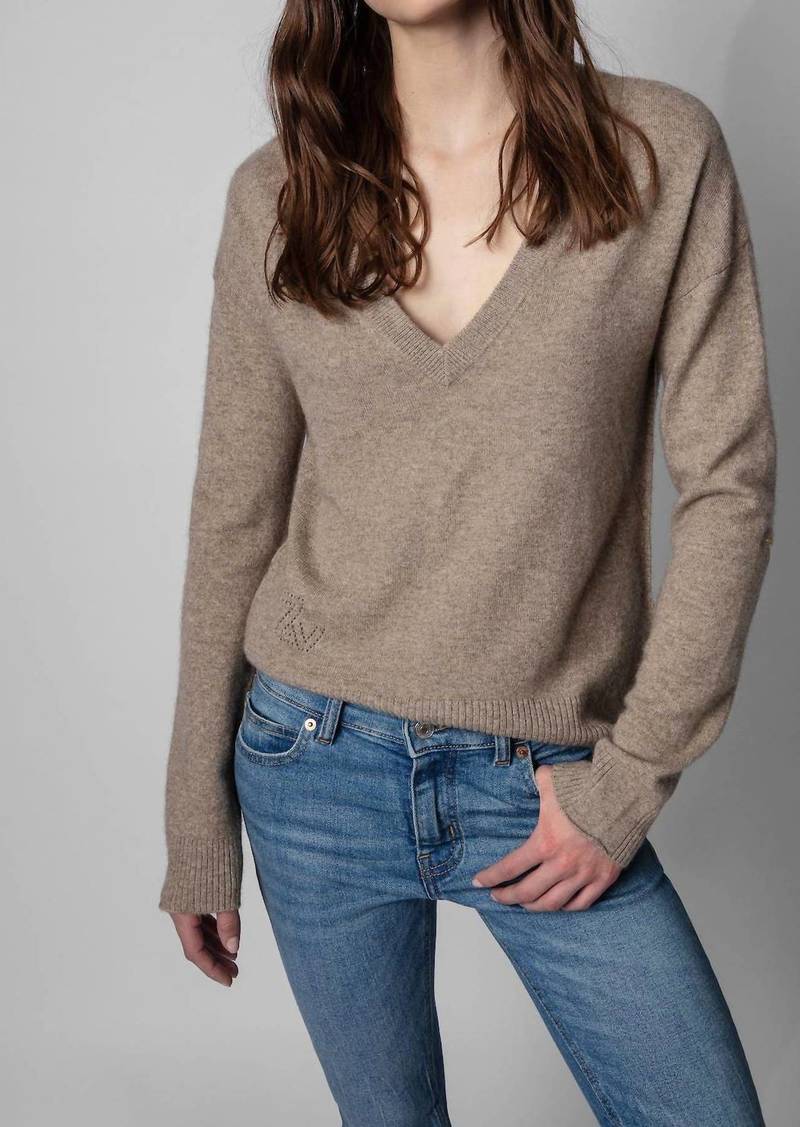 Zadig & Voltaire Vivi Ws Patch Sweater In Oatmeal