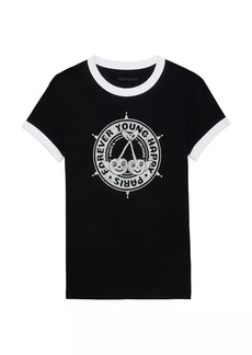 Zadig & Voltaire Walk Crystal Logo Ringer T-Shirt