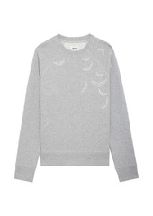 Zadig & Voltaire Wing Crystal-Embellished Crewneck Sweatshirt