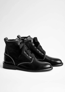 Zadig & Voltaire Women's Laureen Roma Studs Ankle Boots In Noir