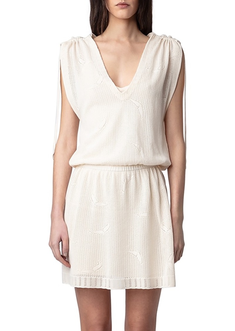 Zadig & Voltaire Alanis Co Dentelle Cinched Waist Sweater Dress