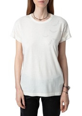 Zadig & Voltaire Anya Rain Strass Wings Embellished Graphic T-Shirt