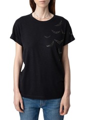 Zadig & Voltaire Anya Rain Strass Wings Embellished Graphic T-Shirt