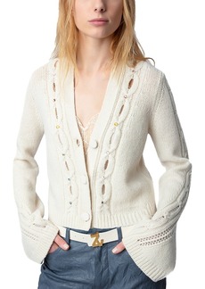 Zadig & Voltaire Barley Merino Wool Cable Knit Cardigan