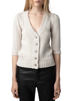 Zadig & Voltaire Betsy Cashmere & Wool V Neck Cardigan