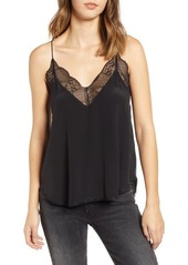 Zadig & Voltaire Christy Deluxe Lace Silk Camisole in Noir at Nordstrom