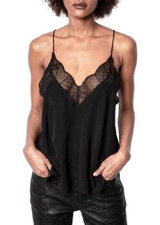 Zadig & Voltaire Christy Lace Racerback Silk Camisole