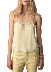 Zadig & Voltaire Claudy Eyelash Lace & Silk Crêpe de Chine Camisole