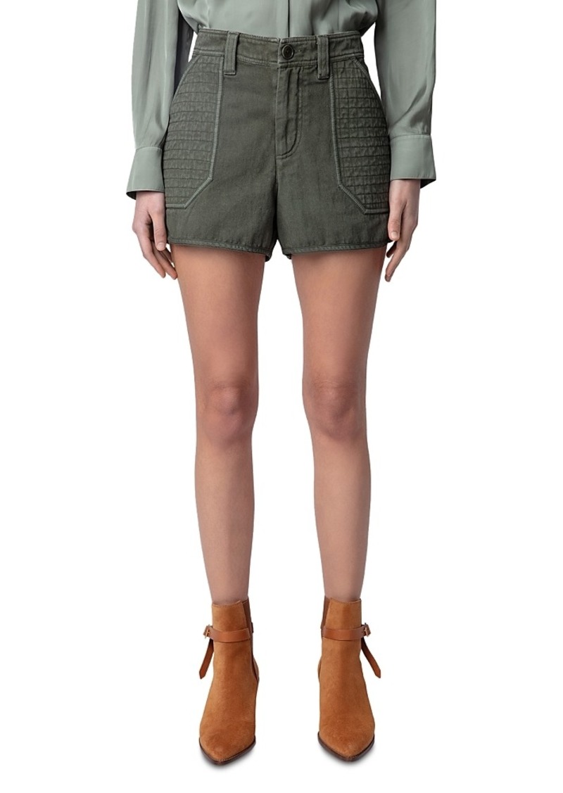 Zadig & Voltaire Cotton Topstitched Shorts