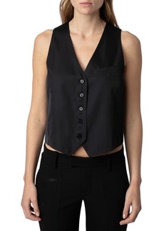 Zadig & Voltaire Emaux Sleeveless Satin Top