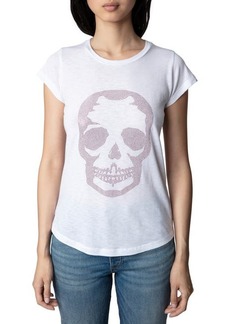 Zadig & Voltaire Embellished Skull Cotton & Modal Skinny T-Shirt