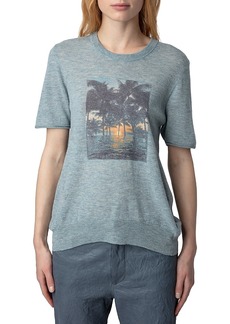 Zadig & Voltaire Ida Tropical Graphic Cashmere Sweater Tee