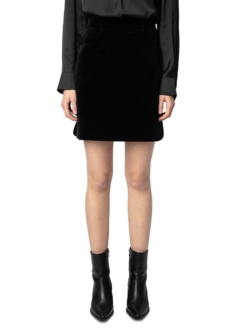 Zadig & Voltaire Jinette Velvet Mini Skirt