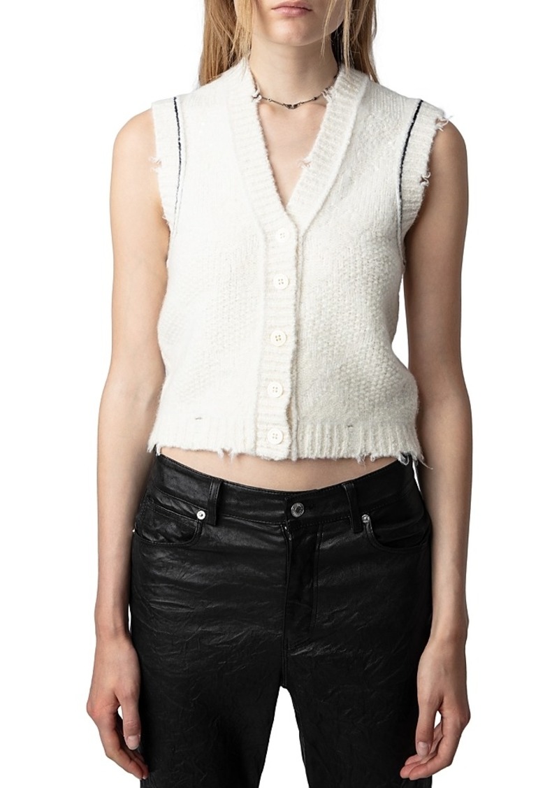 Zadig & Voltaire Karry Sleeveless Sequined Cardigan Sweater