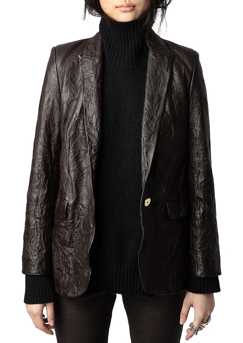 Zadig & Voltaire Leather Crinkle Jacket