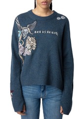 Zadig & Voltaire Long Sleeve Intarsia Cashmere Sweater