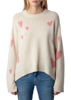 Zadig & Voltaire Markus Heart Jacquard Cashmere Sweater