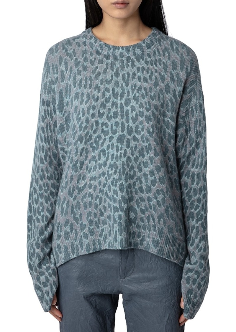 Zadig & Voltaire Markus Leopard Print Cashmere Sweater