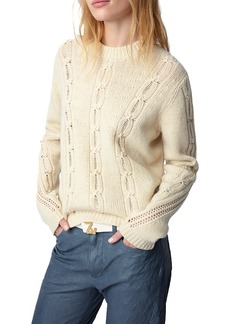 Zadig & Voltaire Morley Merino Wool Cable Knit Sweater