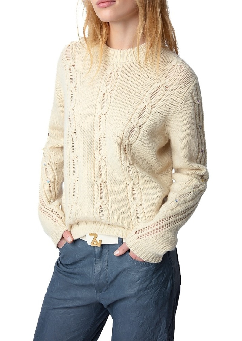Zadig & Voltaire Morley Merino Wool Cable Knit Sweater