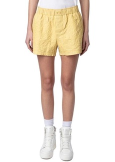 Zadig & Voltaire Pax Crumpled Leather Shorts