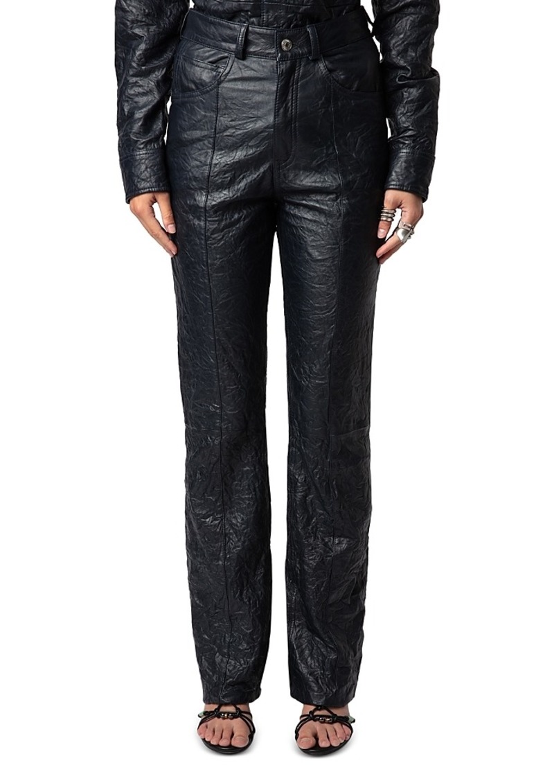 Zadig & Voltaire Poete Cuir Froisse Leather Pants