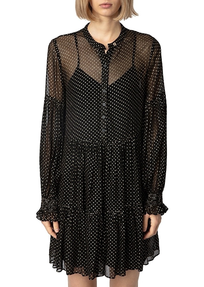 Zadig & Voltaire Randy Mousseline Sparle Noir Dress