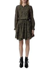 Zadig & Voltaire Ranil Tomboy Holly Floral Long Sleeve Shirtdress
